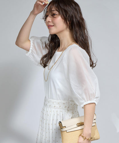 La boutique BonBon 透紗蓬袖上衣