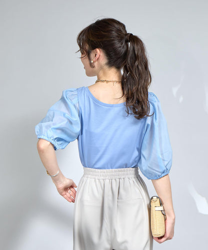 La boutique BonBon 透紗蓬袖上衣