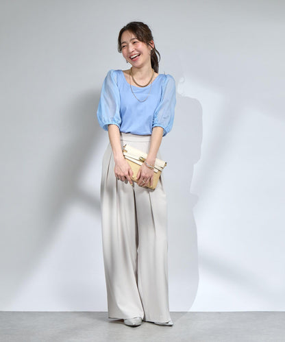 La boutique BonBon 透紗蓬袖上衣