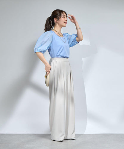 La boutique BonBon 透紗蓬袖上衣