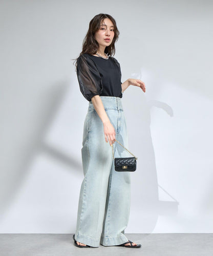 La boutique BonBon 透紗蓬袖上衣