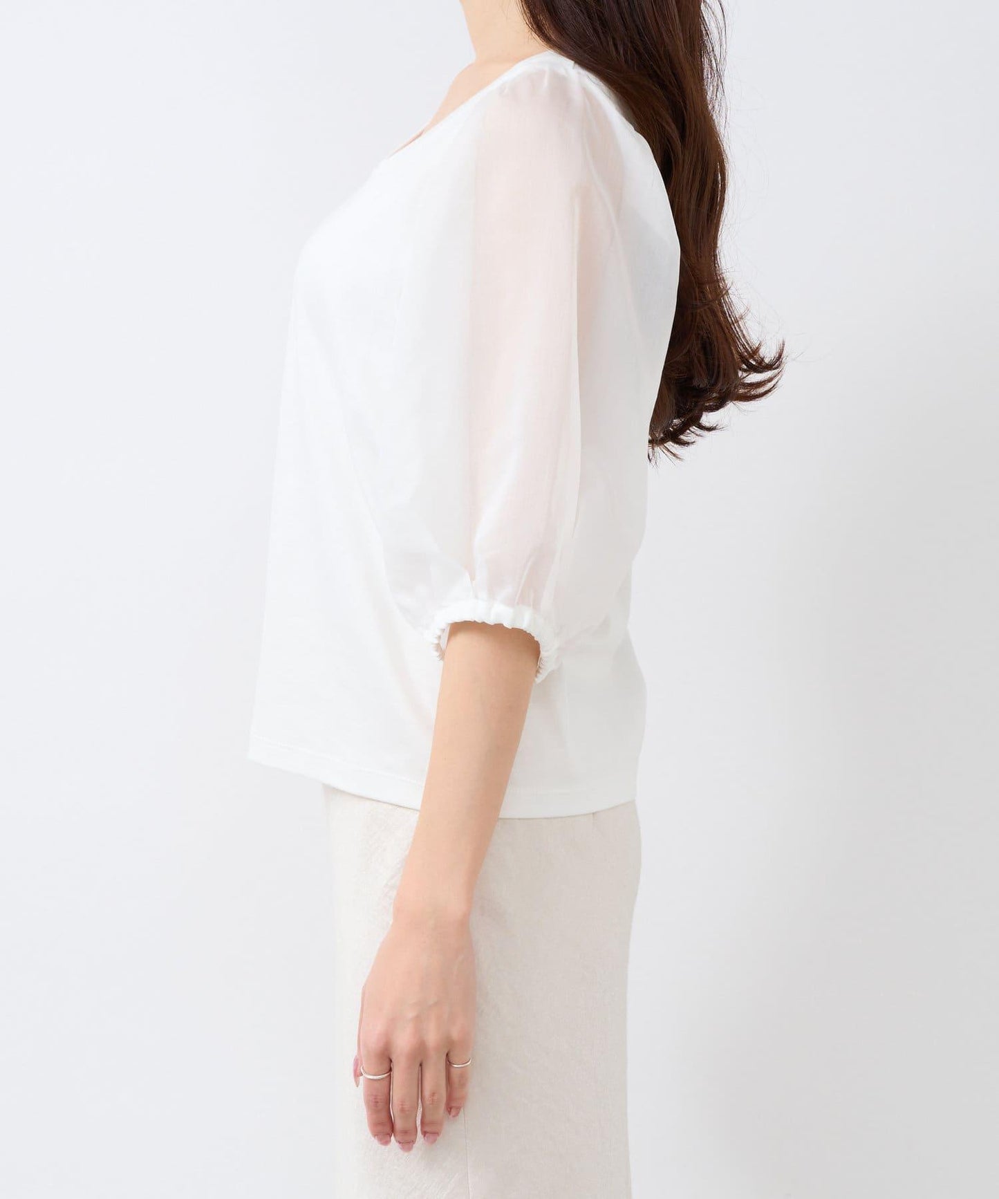 La boutique BonBon 透紗蓬袖上衣