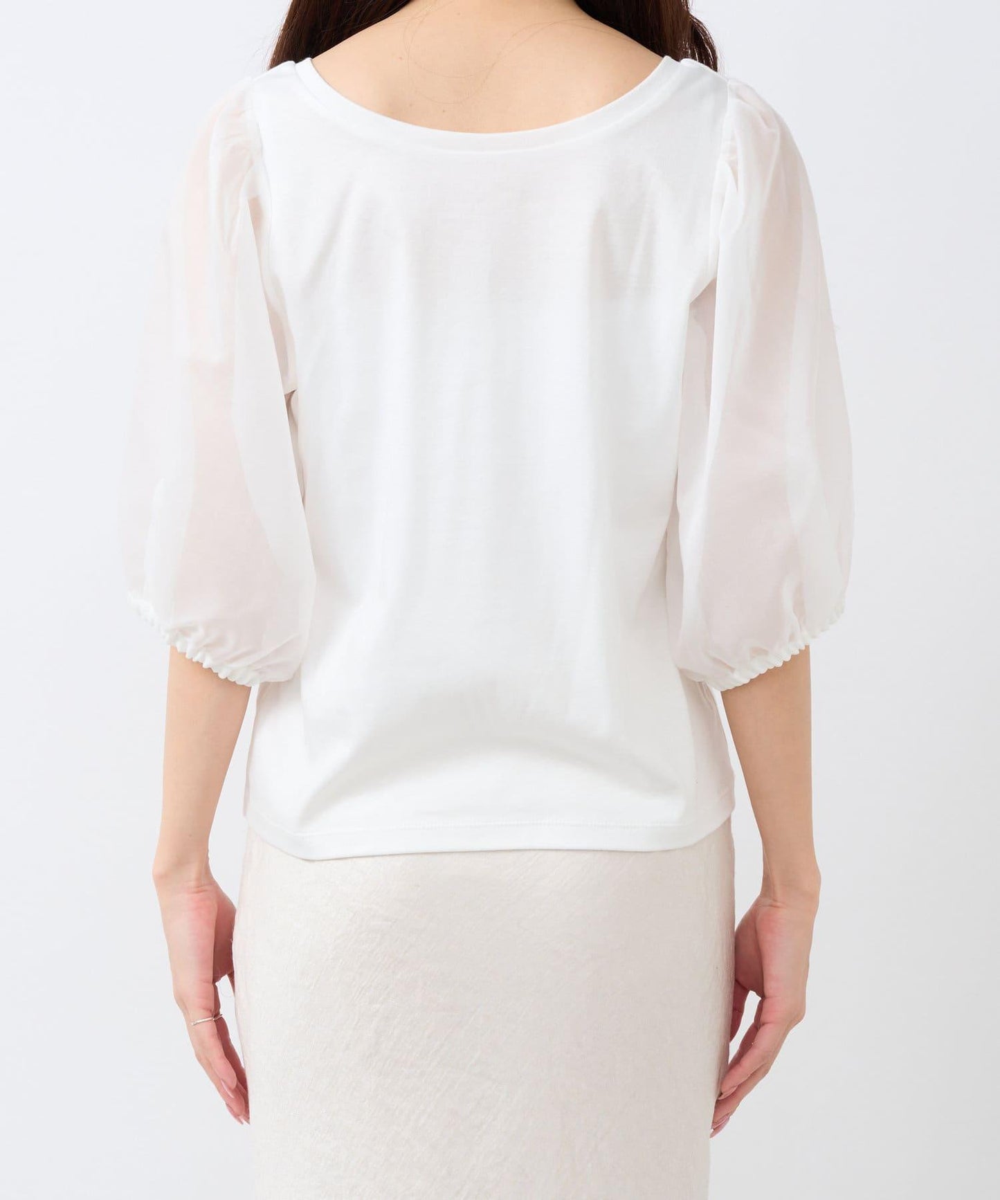 La boutique BonBon 透紗蓬袖上衣