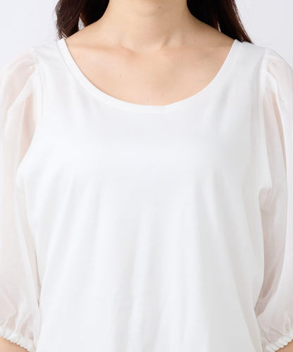 La boutique BonBon 透紗蓬袖上衣