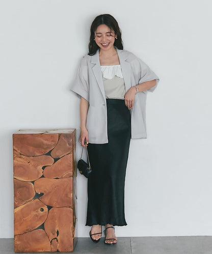 雙色荷葉邊 無袖設計 針織上衣