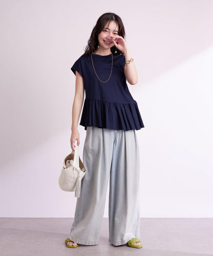 La boutique BonBon 不對稱荷葉擺設計 針織上衣