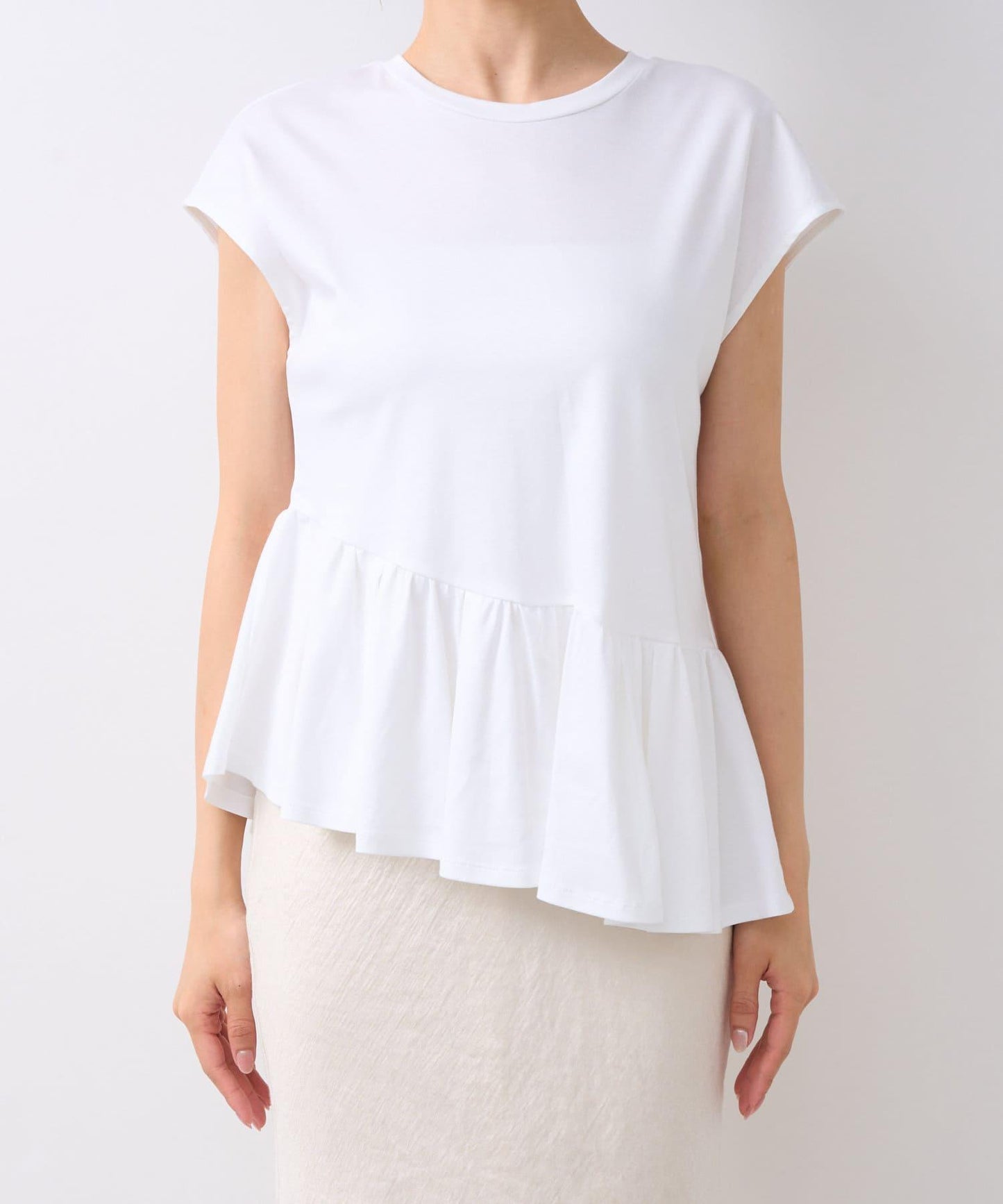 La boutique BonBon 不對稱荷葉擺設計 針織上衣