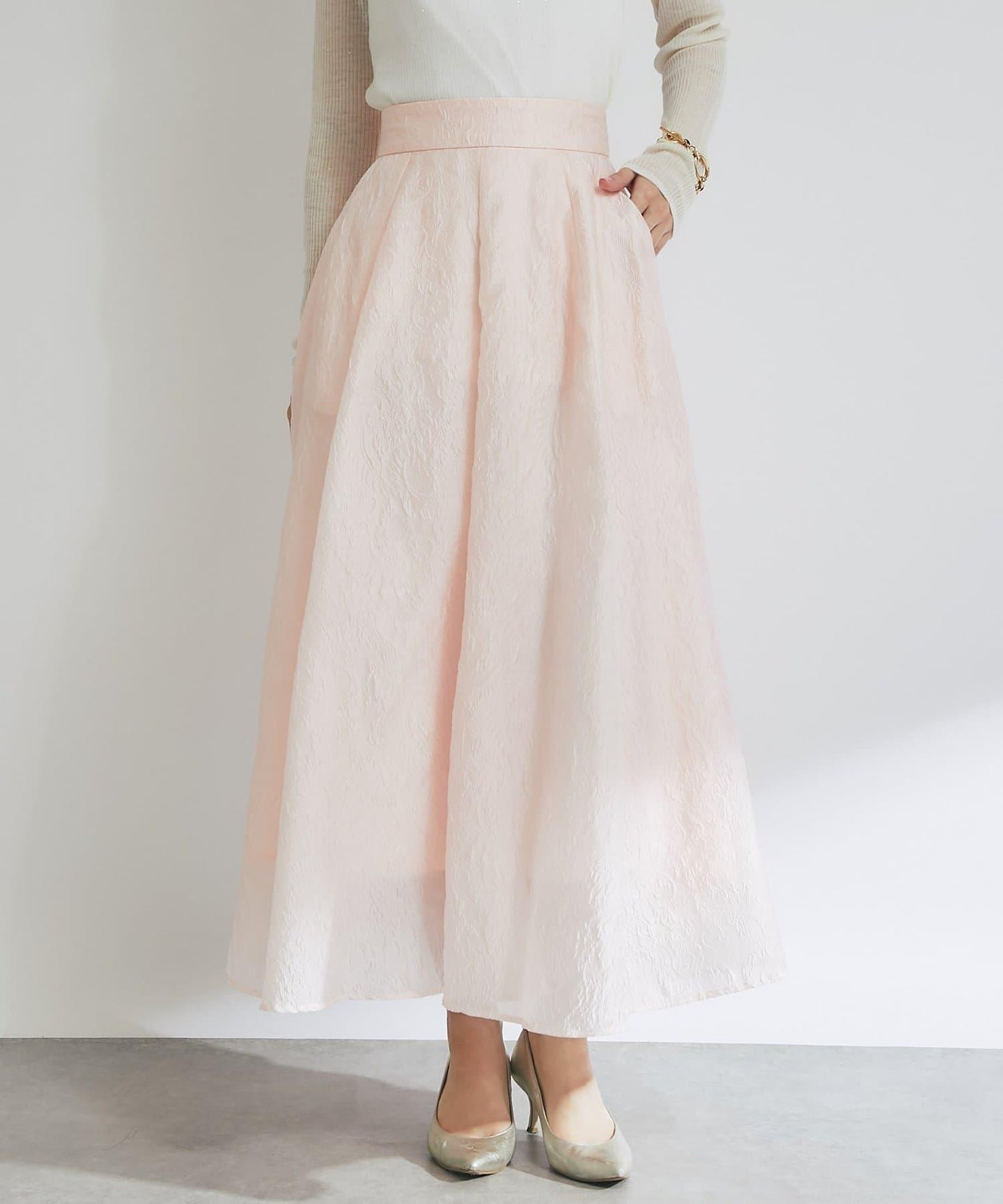 透紗提花半身裙