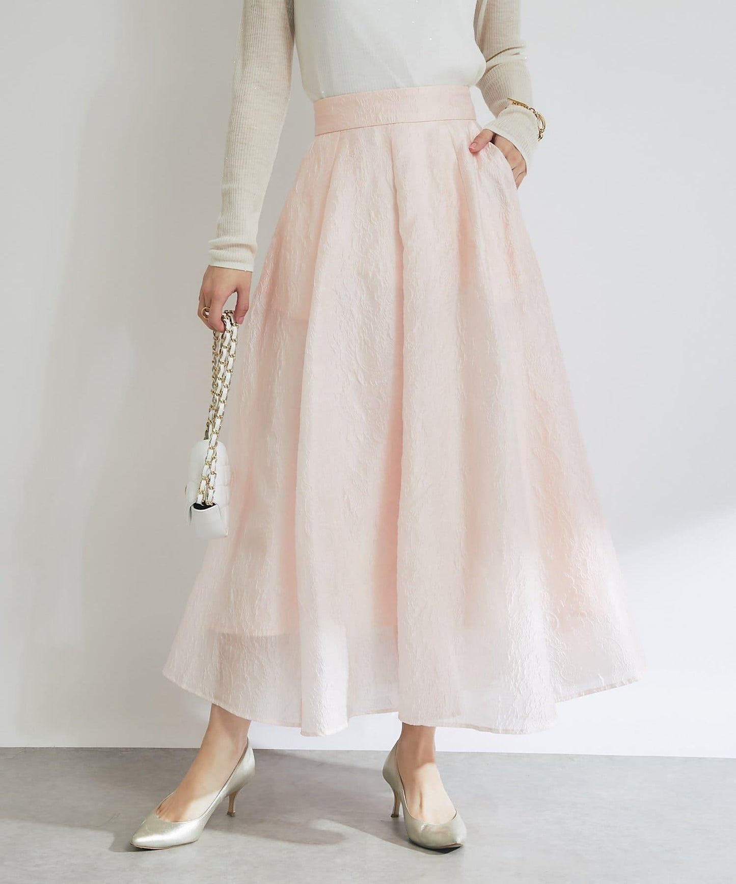 透紗提花半身裙