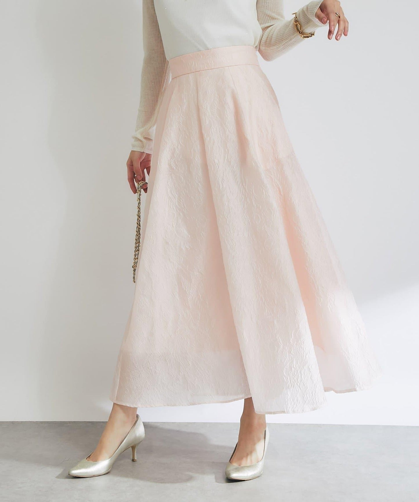 透紗提花半身裙