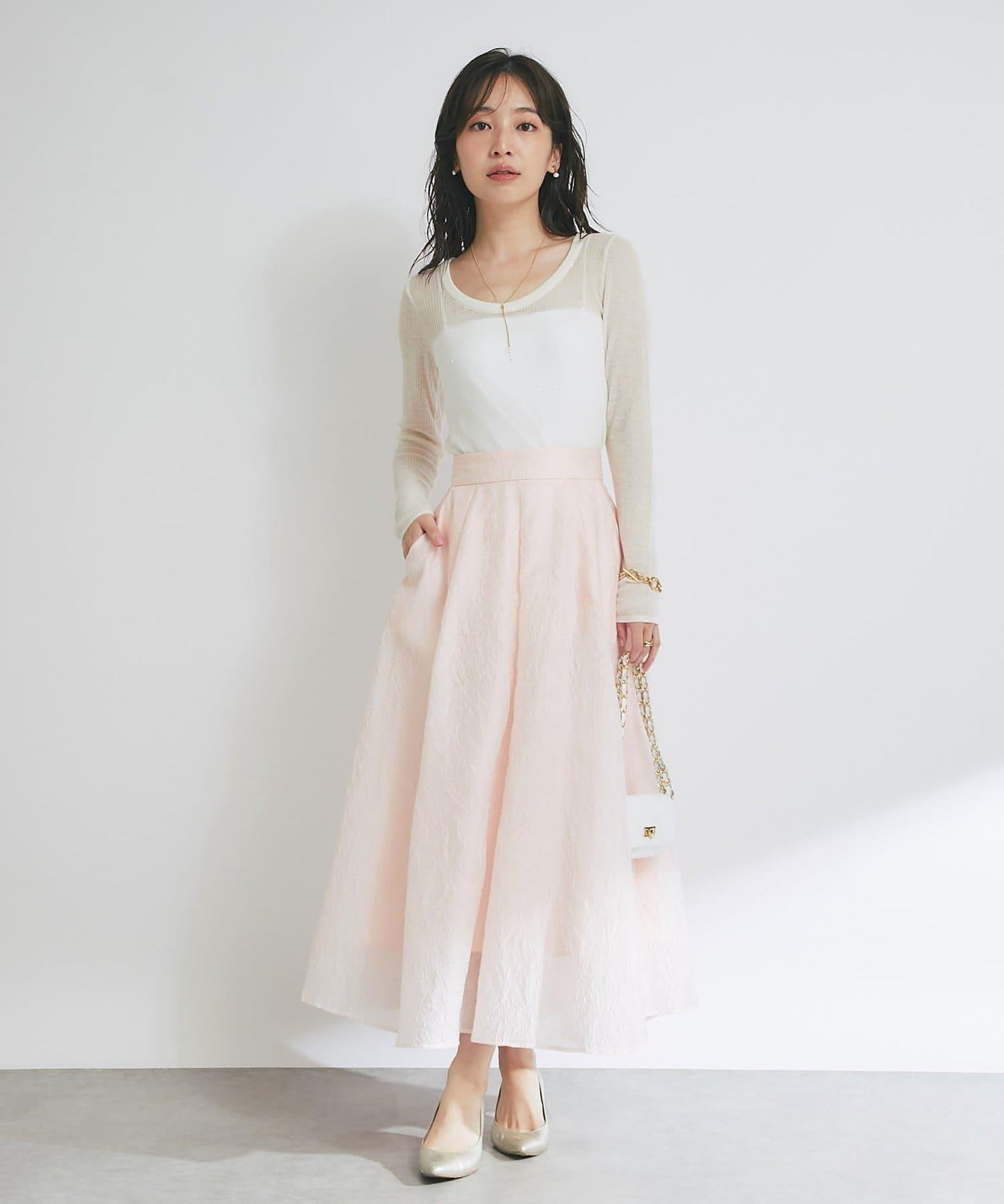 透紗提花半身裙