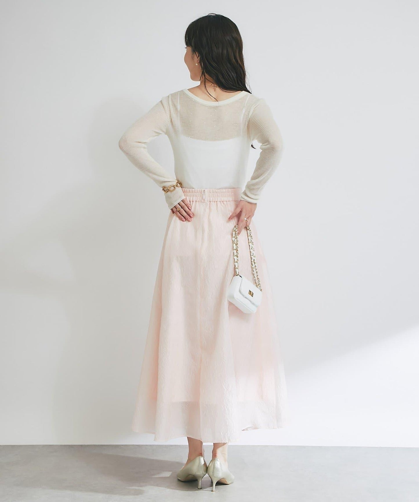 透紗提花半身裙