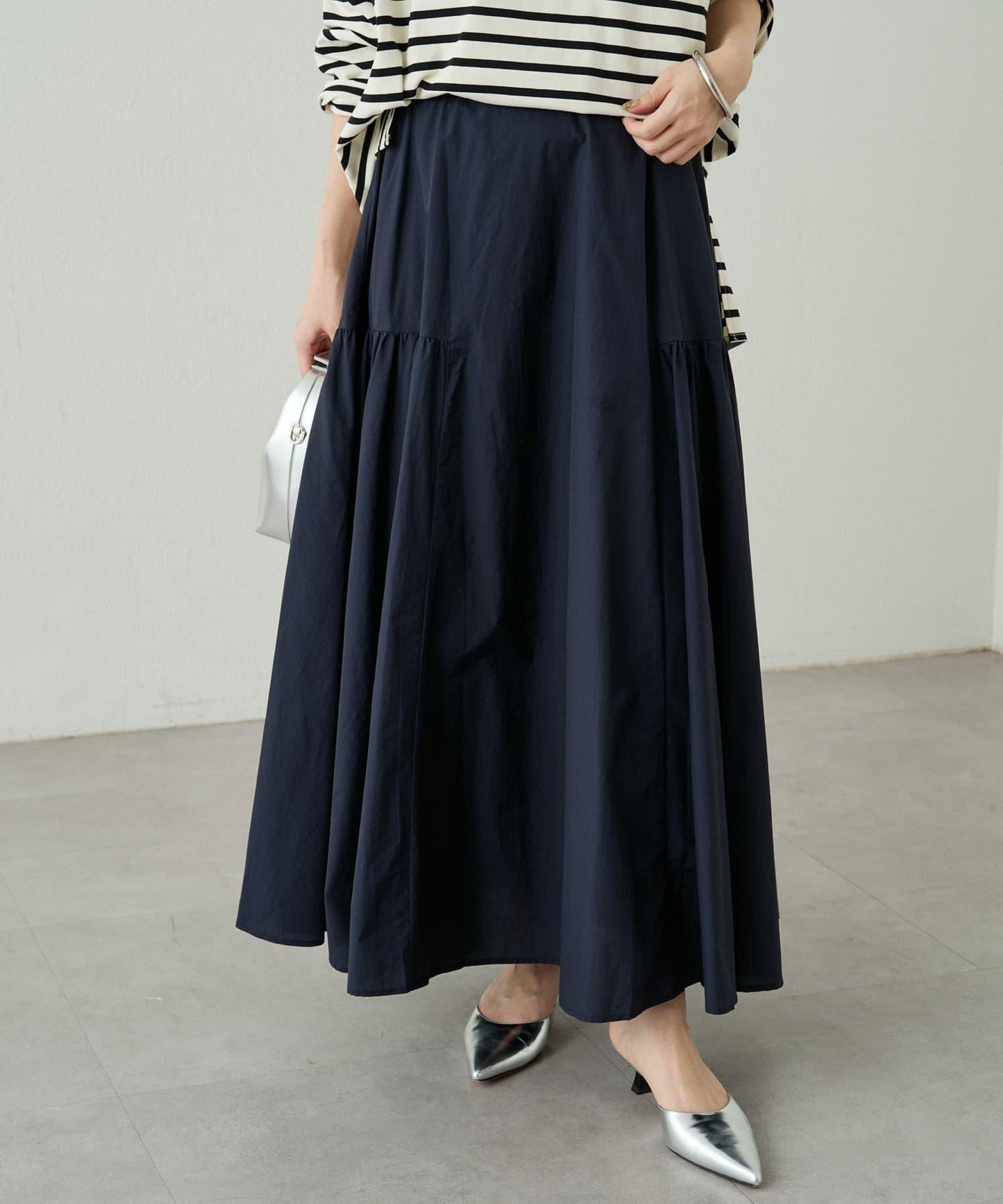 Loungedress 拼接褶皺半身裙