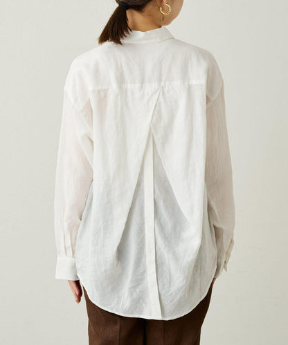 Loungedress 亞麻後繫帶襯衫
