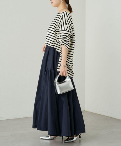 Loungedress 拼接褶皺半身裙