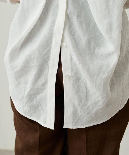 Loungedress 亞麻後繫帶襯衫