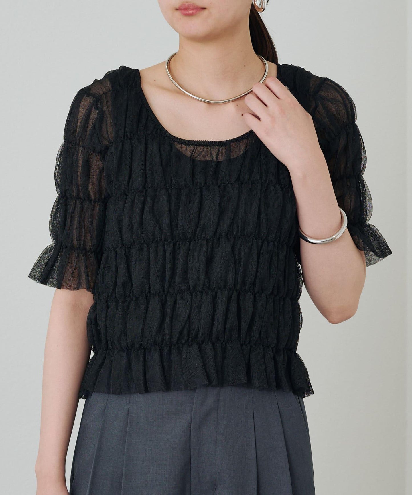 Loungedress 抽褶設計針織上衣