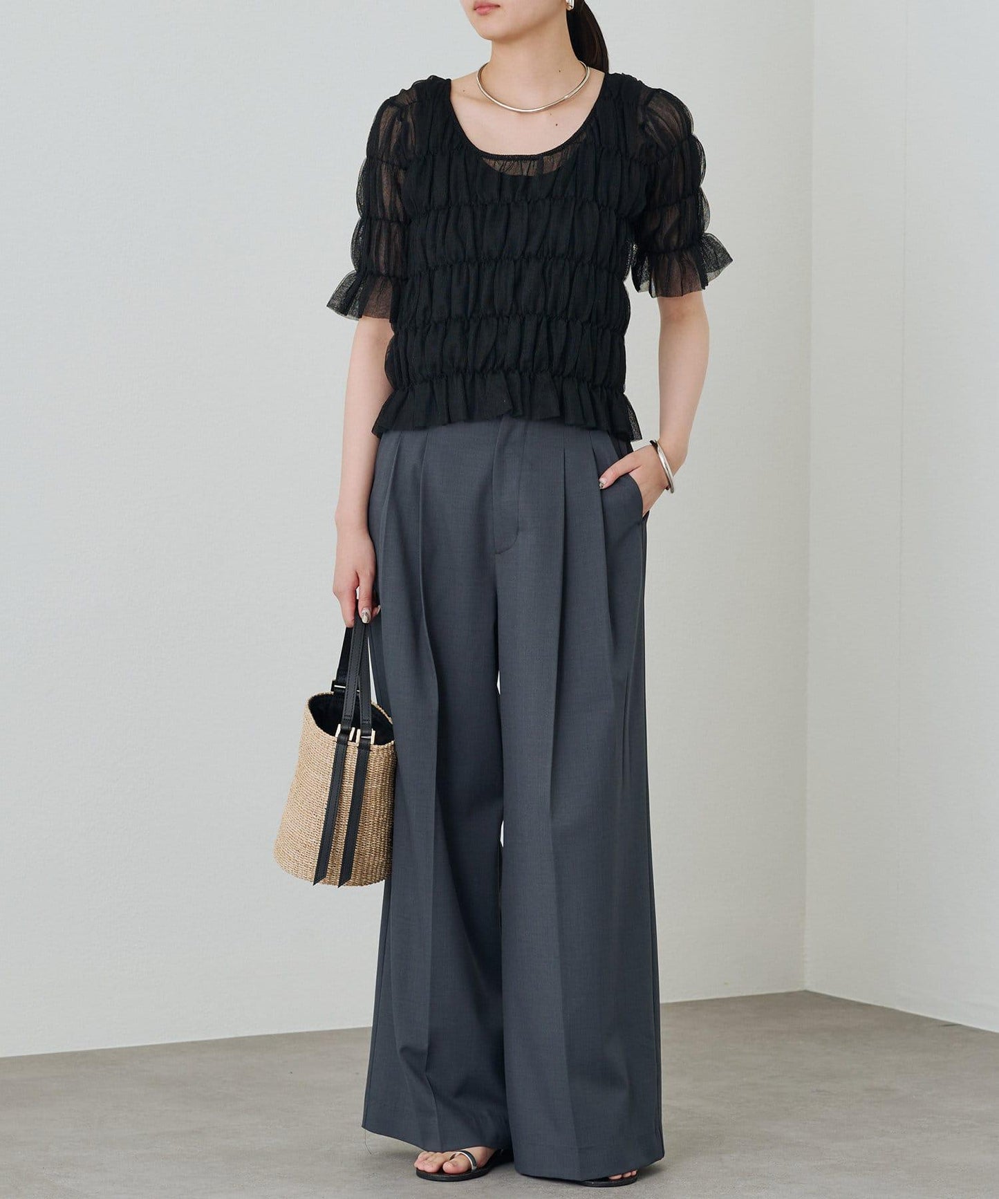 Loungedress 抽褶設計針織上衣