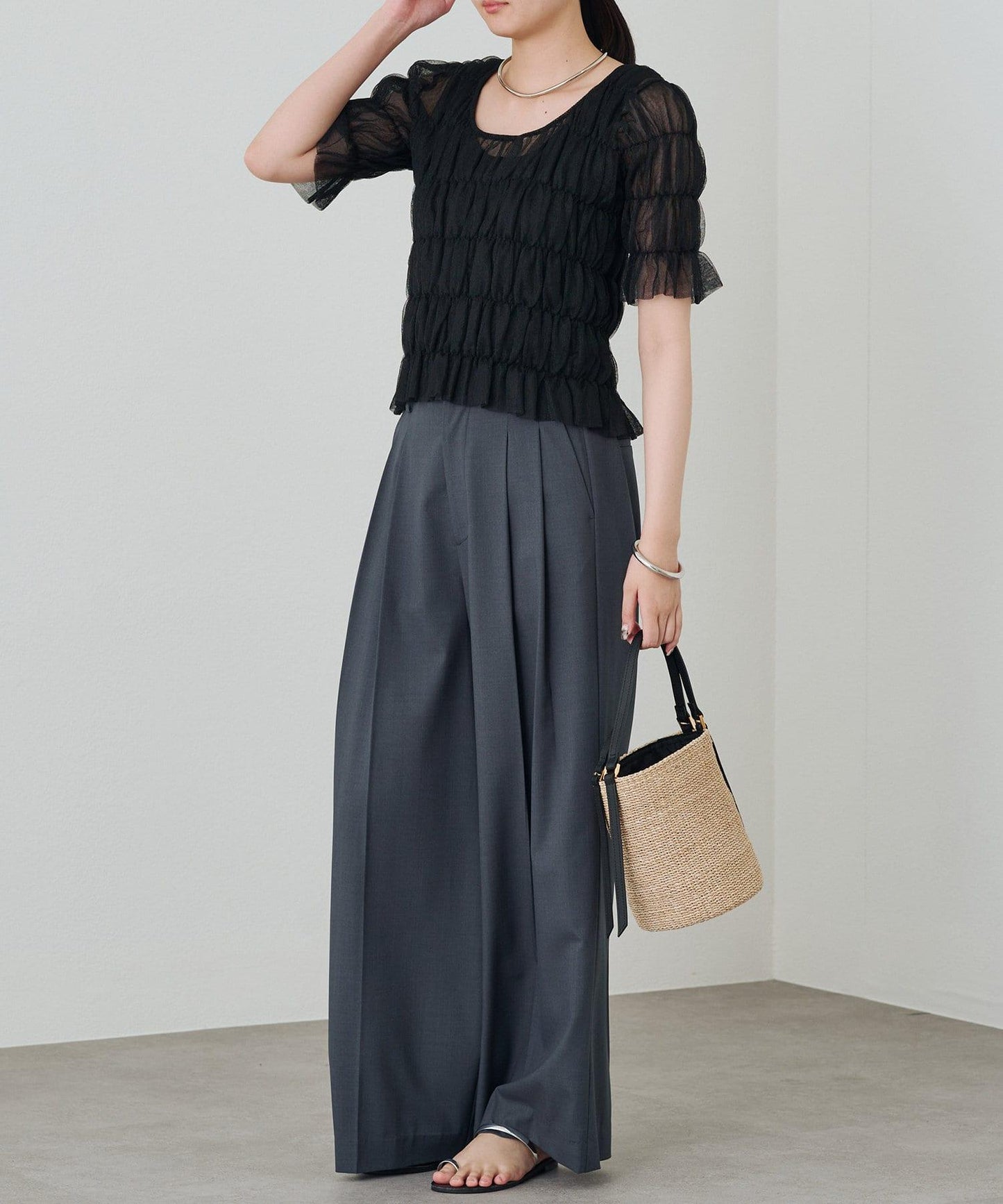 Loungedress 抽褶設計針織上衣