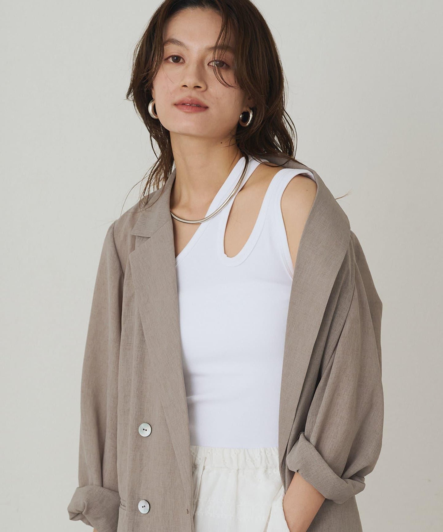 Loungedress 不對稱剪裁 背心