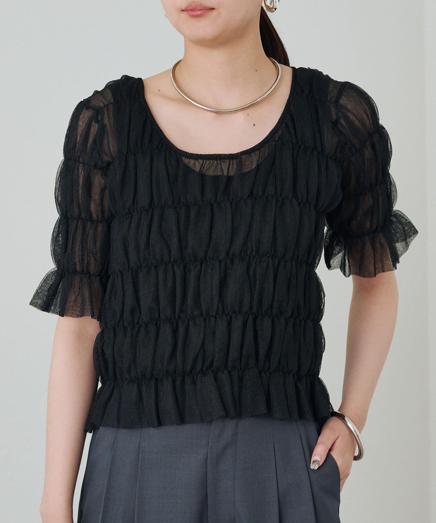 Loungedress 抽褶設計針織上衣