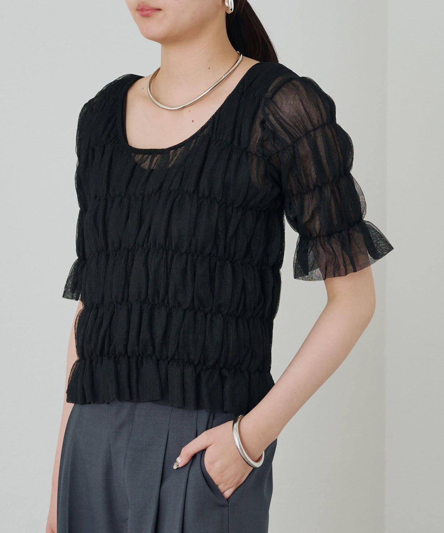 Loungedress 抽褶設計針織上衣