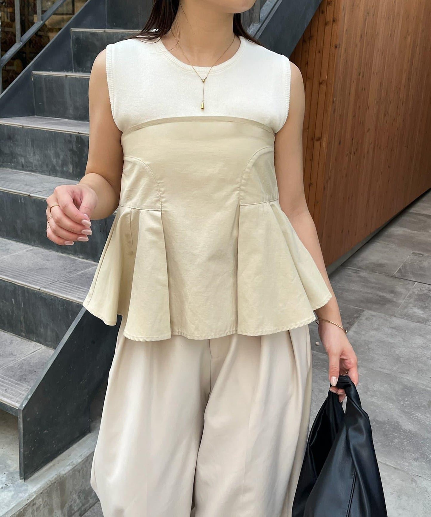 CAPRICIEUX LE'MAGE 內搭套裝 荷葉下襬設計 束胸上衣