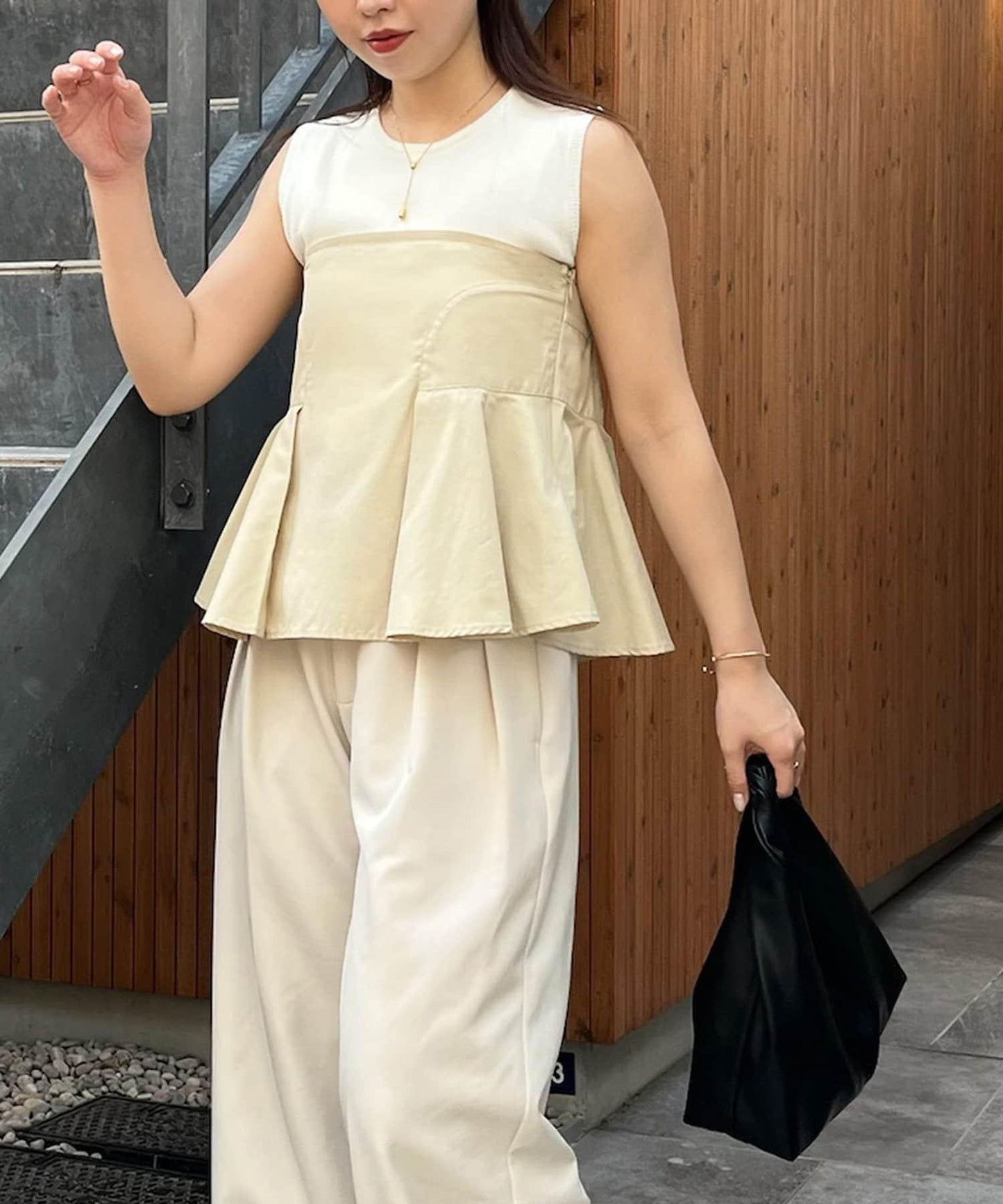 CAPRICIEUX LE'MAGE 內搭套裝 荷葉下襬設計 束胸上衣