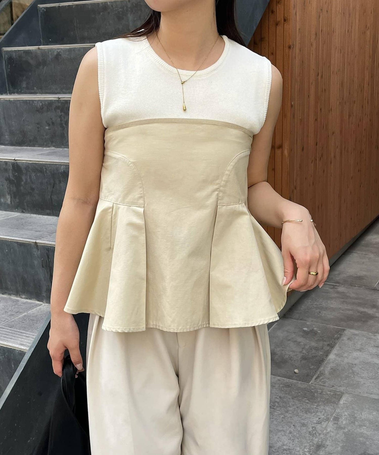 CAPRICIEUX LE'MAGE 內搭套裝 荷葉下襬設計 束胸上衣