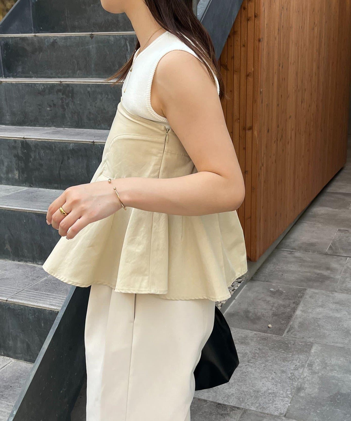 CAPRICIEUX LE'MAGE 內搭套裝 荷葉下襬設計 束胸上衣