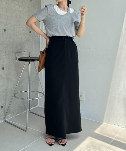 CAPRICIEUX LE'MAGE 拼接不對稱領 T恤