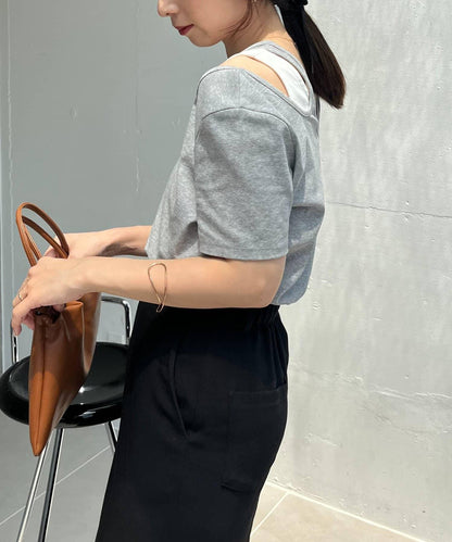 CAPRICIEUX LE'MAGE 拼接不對稱領 T恤