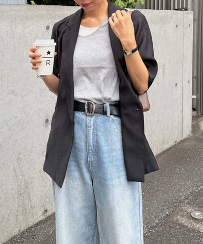 CAPRICIEUX LE'MAGE 拼接不對稱領 T恤