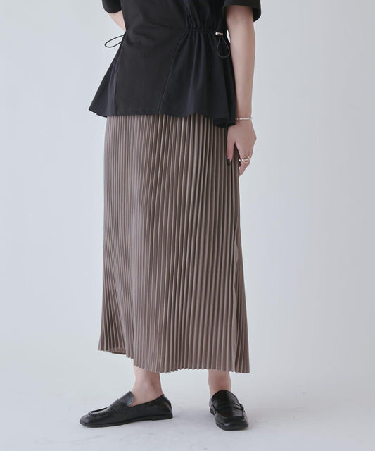 Lui's 側開叉褶皺半身裙