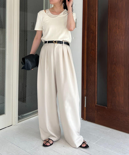 CAPRICIEUX LE'MAGE 拼接不對稱領 T恤