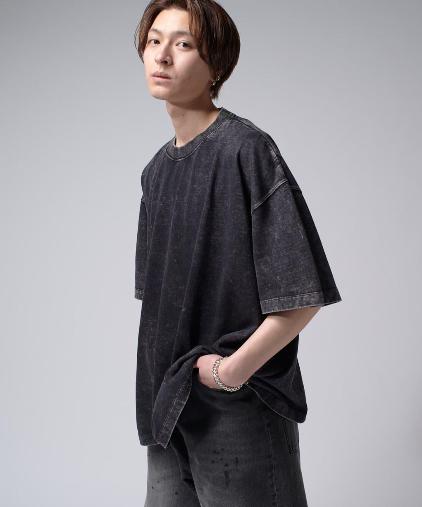 Lui's 粉感漂染寬鬆 BIG T恤