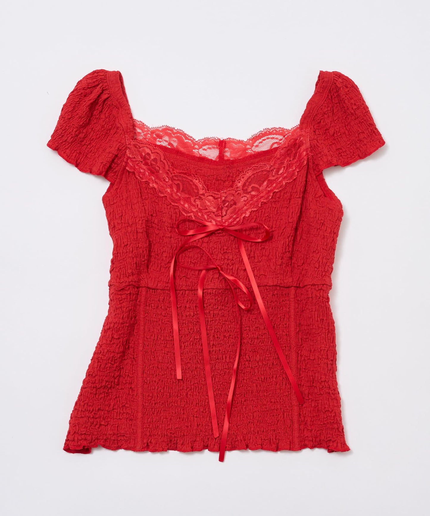 mline 蕾絲抽褶 法式設計 T恤