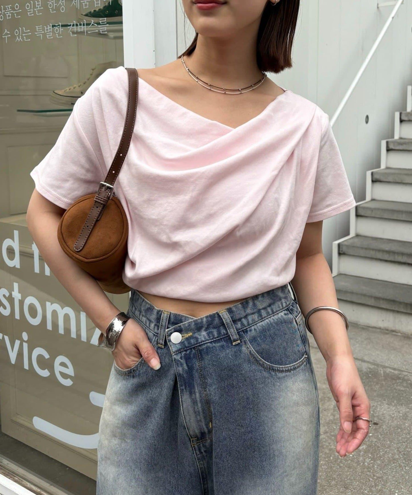 mystic 露肩設計T恤