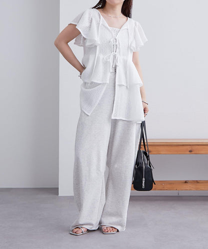 mystic 荷葉擺蝴蝶結長款上衣