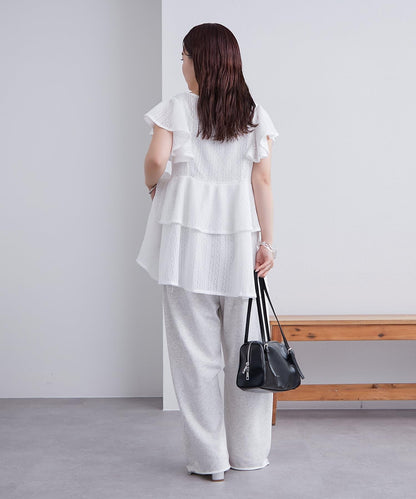 mystic 荷葉擺蝴蝶結長款上衣