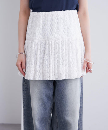 mystic 蕾絲泡泡設計 彈力面料 迷你半身裙