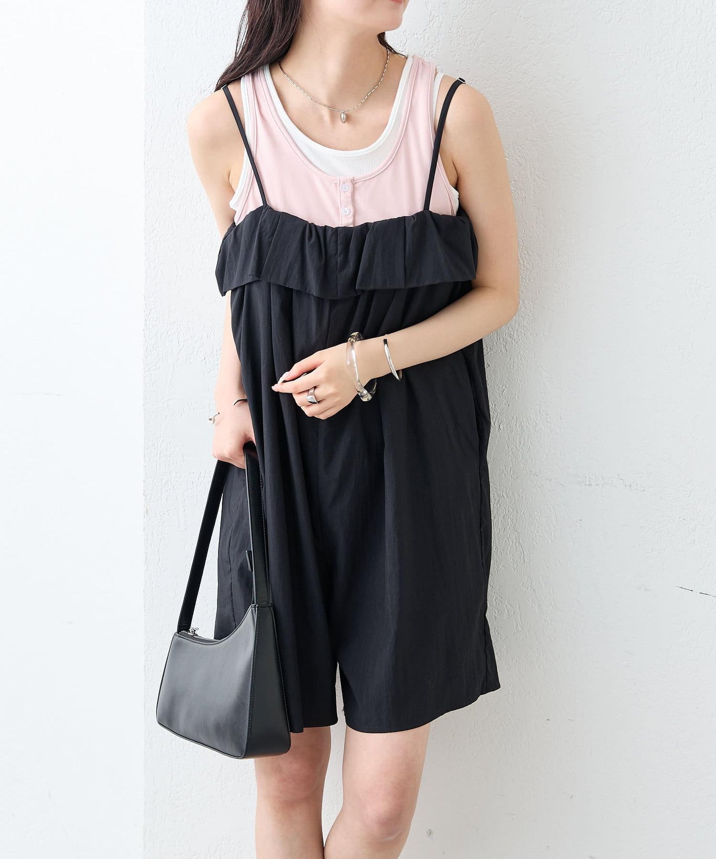 mystic 荷葉邊短款連體褲