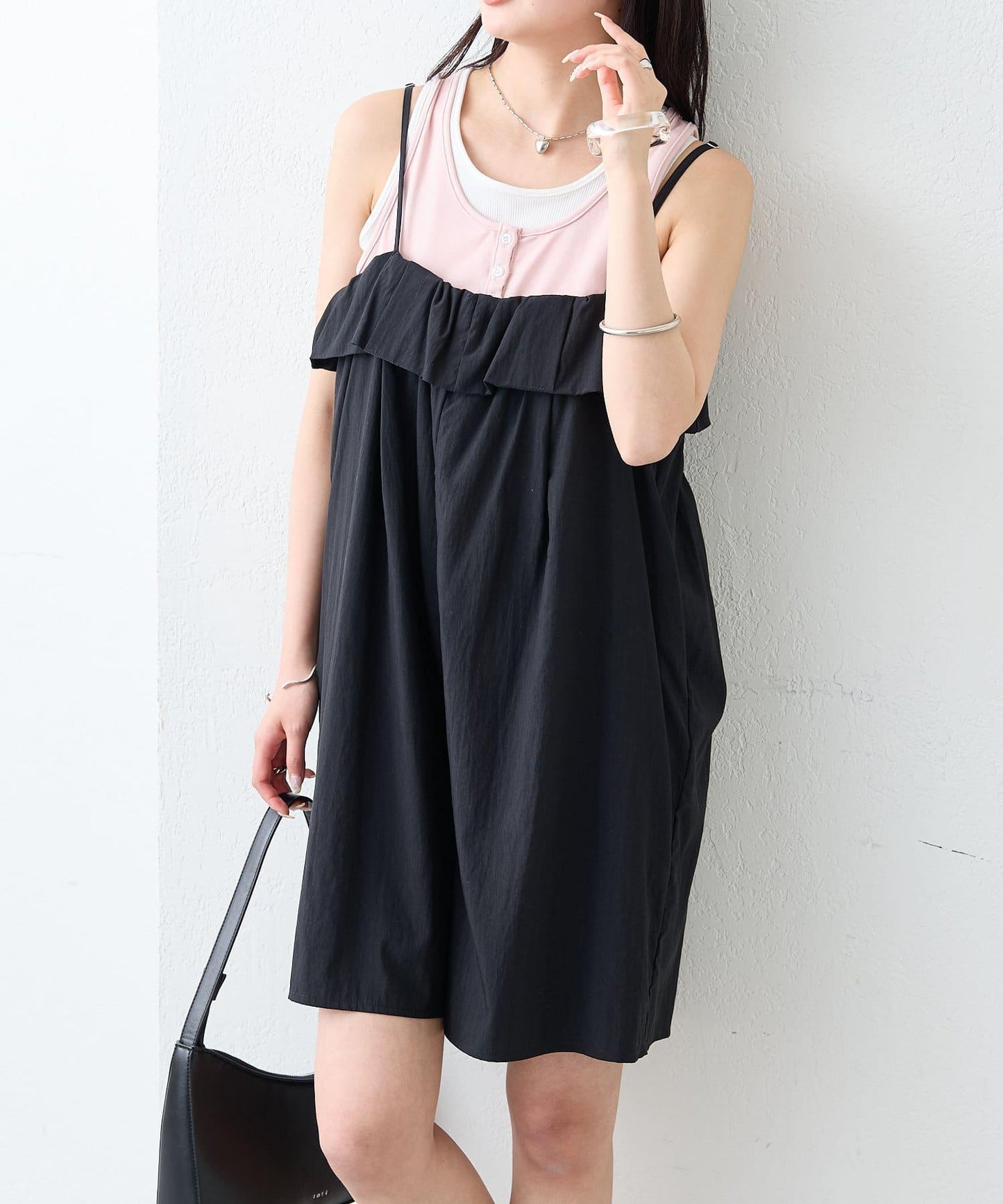 mystic 荷葉邊短款連體褲