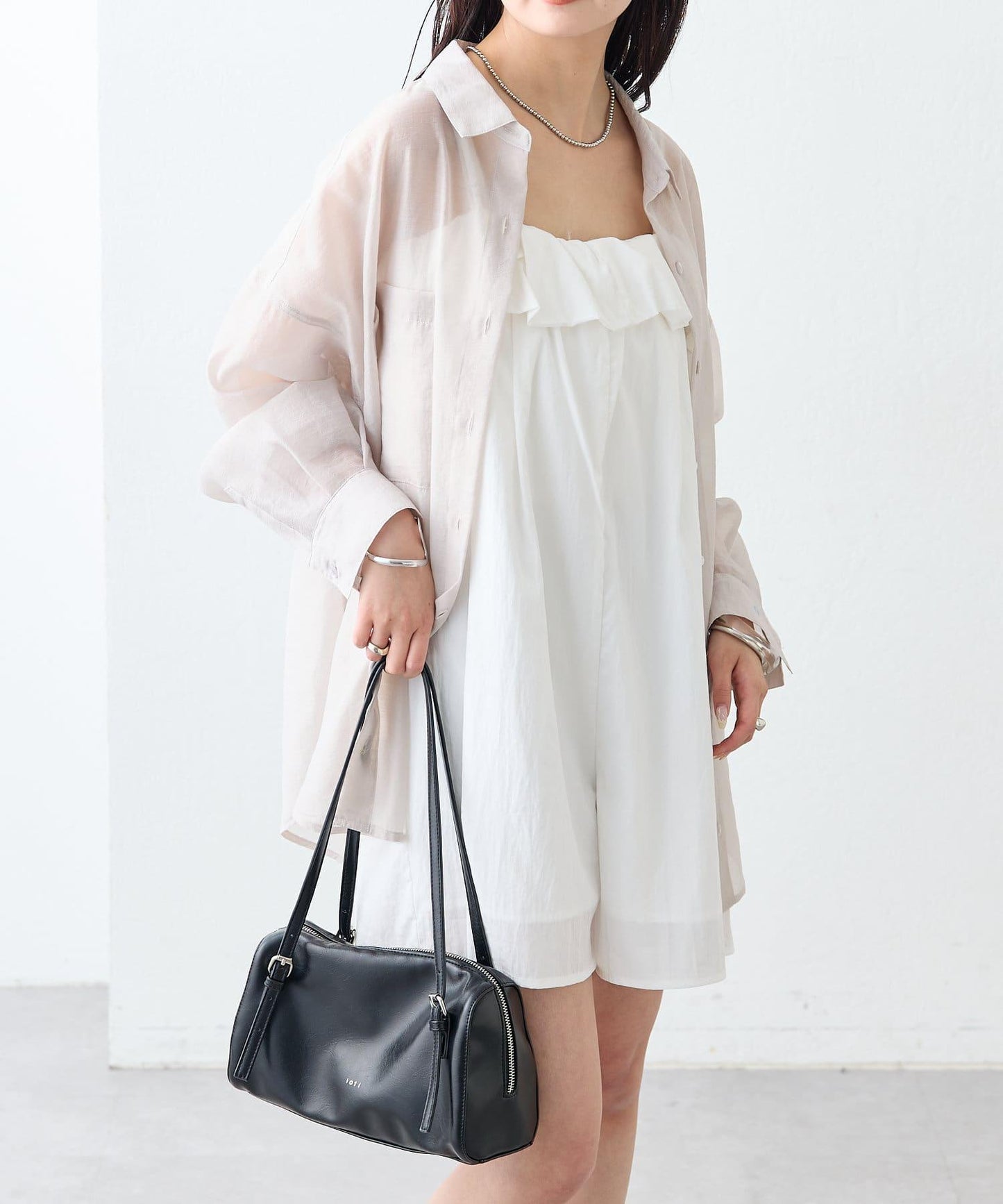 mystic 荷葉邊短款連體褲