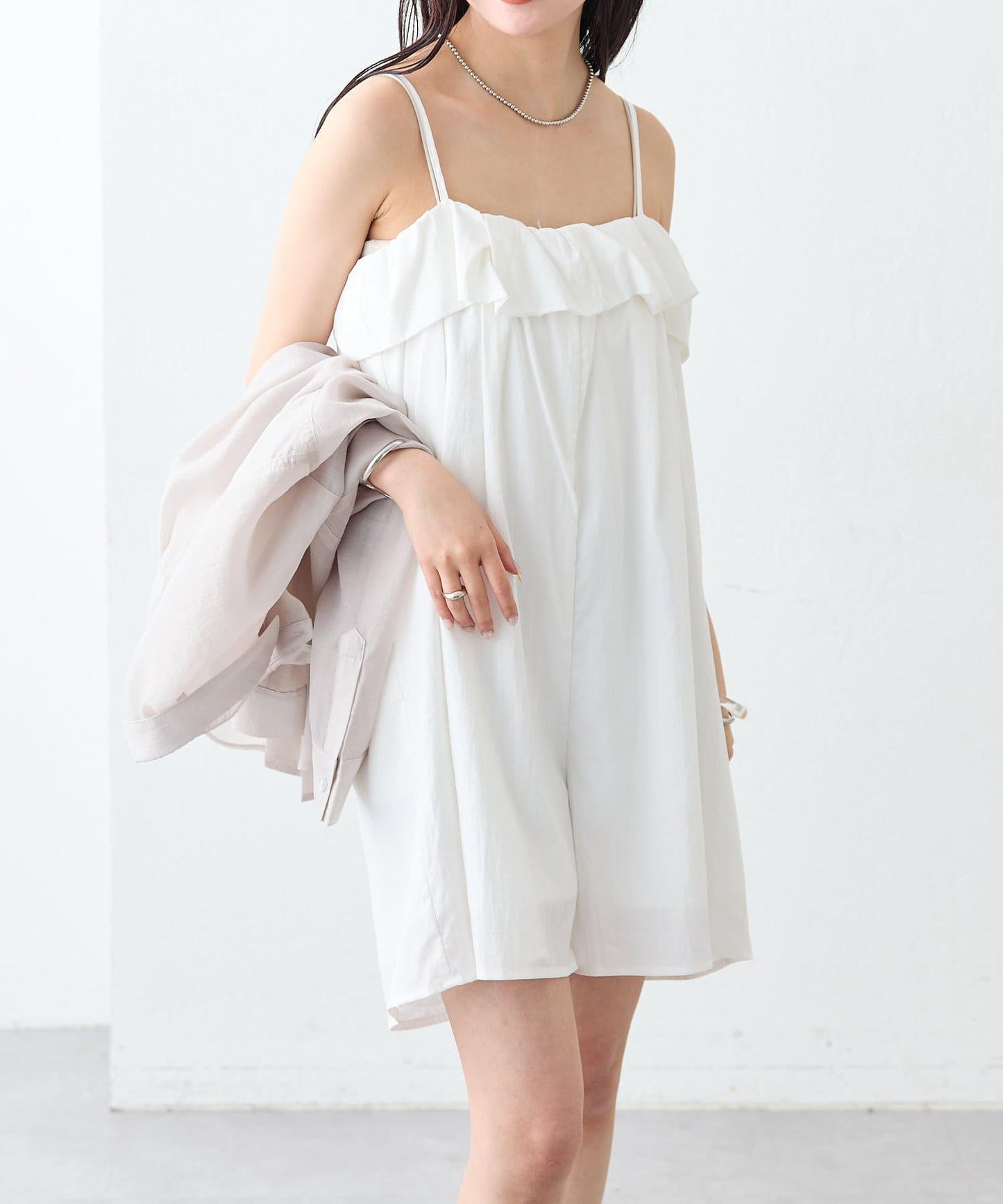 mystic 荷葉邊短款連體褲