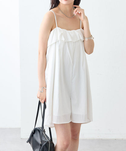 mystic 荷葉邊短款連體褲