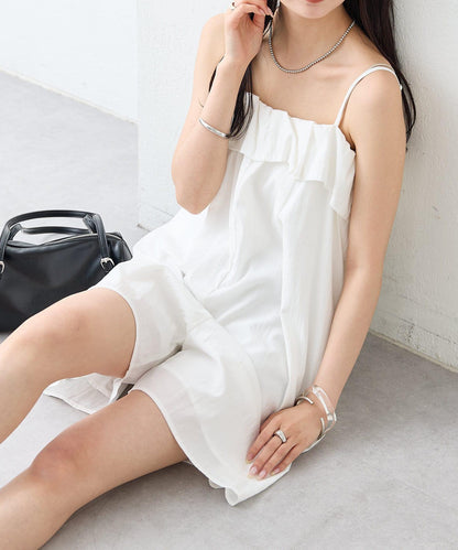 mystic 荷葉邊短款連體褲