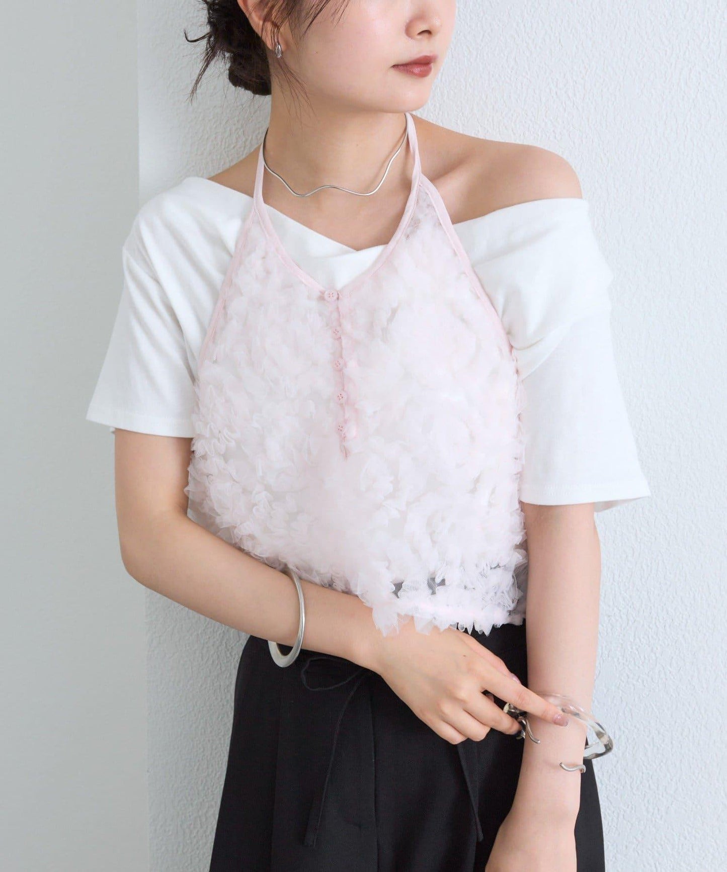 mystic 網紗花卉設計 束胸上衣