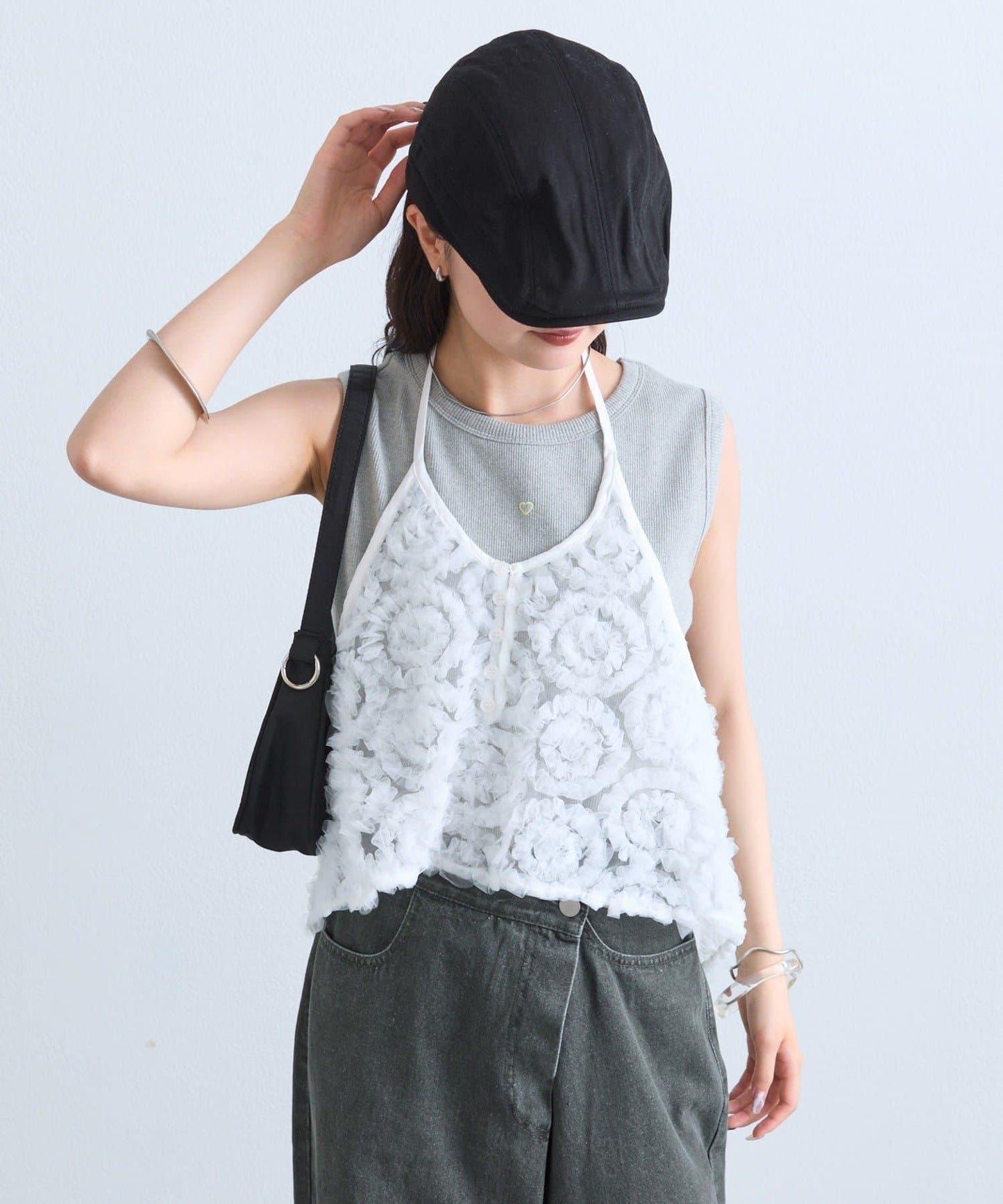 mystic 網紗花卉設計 束胸上衣