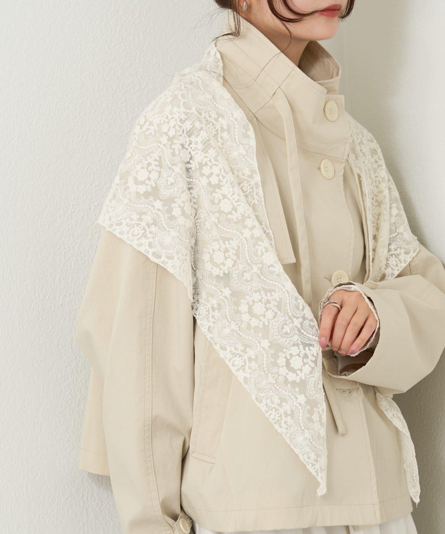 多種蕾絲拼接 絲巾